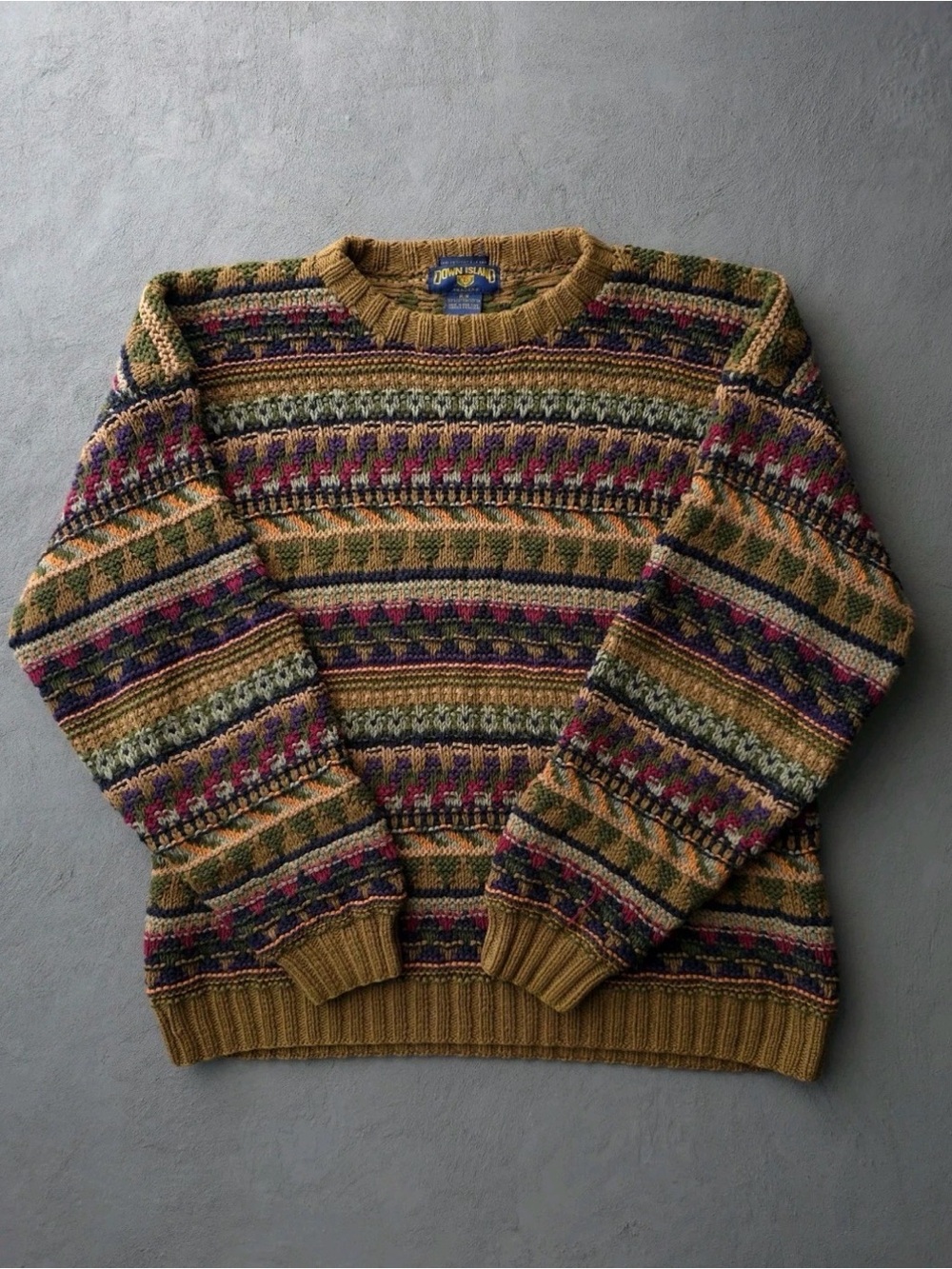 Vintage Down Island Traders 100% Cotton Crewneck Sweater